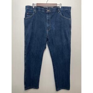 Wrangler Rugged Wear Flex Jeans Mens 42x30 Dark Wash Straight Stretch Denim